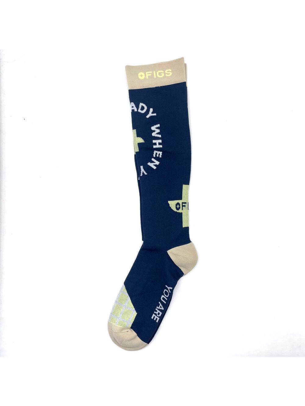 1 Pair FIGS Compression 'Ready when you are' Socks Size Medium